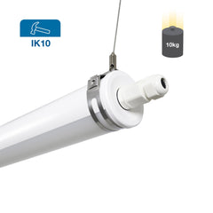 Luminaria estanca tubular para uso industrial - 150cm - 50W - 6900lm - IP65 - IK10