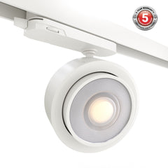Proyector LED circular para carril trifásico 35W - ZOOM 15º- 45º - 4000K - CRI 90