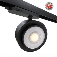 Proyector LED circular para carril trifásico 35W - ZOOM 15º- 45º - 4000K - CRI 90