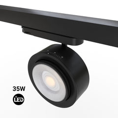 Proyector LED circular para carril trifásico 35W - ZOOM 15º- 45º - 4000K - CRI 90