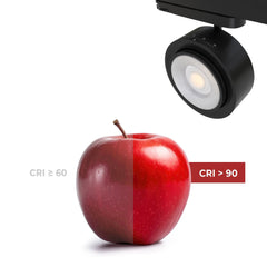 Proyector LED circular para carril trifásico 35W - ZOOM 15º- 45º - 4000K - CRI 90