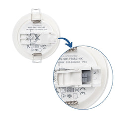 Kit Downlight LED exterior 5W - IP65 - Aro intercambiable - TRIAC regulable - Corte Ø68mm
