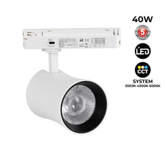 Proyector LED arquitectónico para carril monofásico CCT - 40W - CRI 90