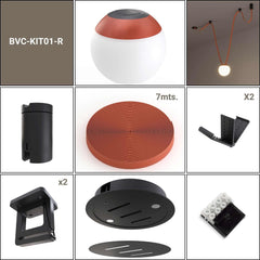 Lámpara configurable "Axia 1" - KIT lámpara bola 12W + cinta textil eléctrica + accesorios