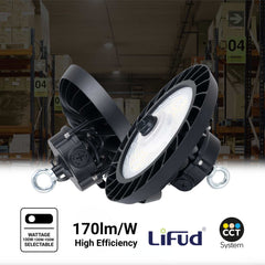 Campana LED UFO industrial 150W - CCT - 170lm/W - Driver LIFUD - IP65 - 10 años garantía
