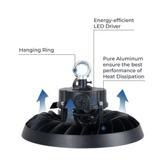 Campana LED UFO industrial 150W - CCT - Con sensor de movimiento - 170lm/W - Driver LIFUD - IP65 - 5 años garantía