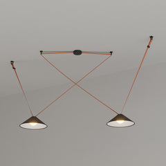 Lámpara cono configurable "Axia 2" - KIT 2 lámparas plato 12W + cinta textil eléctrica + accesorios