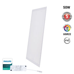 Panel LED empotrable Backlight 120x60cm - 5600lm - Driver Philips - 50W - UGR22 - IP40