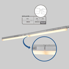 Regleta LED bajo mueble T5 - 4W - CCT - 30 cm - Opal