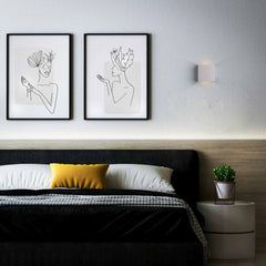 Aplique de pared concreto "Scuad" - Cuadrado - Up & down - 1 x G9