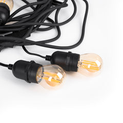 Kit guirnalda luces exterior 11,5 metros + 10 bombillas LED G45/E27 filamento 4W - 2200K - IP44