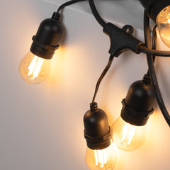 Kit guirnalda luces exterior 11,5 metros + 10 bombillas LED G45/E27 filamento 4W - 2200K - IP44