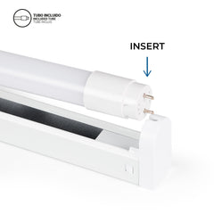Kit regleta portatubos + tubo LED T8 - 18W - 120cm