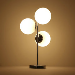 Lámpara de mesa bola cristal triple "ROM" - 3 x E27 - Ø 15cm