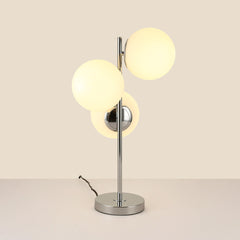 Lámpara de mesa bola cristal triple "ROM" - 3 x E27 - Ø 15cm