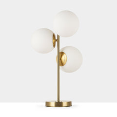 Lámpara de mesa bola cristal triple "ROM" - 3 x E27 - Ø 15cm