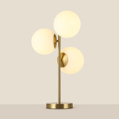 Lámpara de mesa bola cristal triple "ROM" - 3 x E27 - Ø 15cm