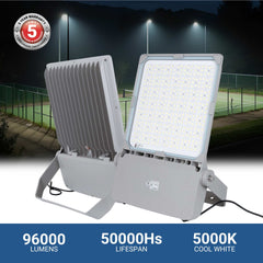 Proyector LED asimétrico exterior 600W - Regulable 1-10V - 160lm/W - IP66