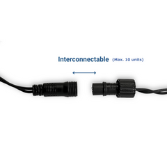 Cortina de luces LED - 1,5m x 90cm - 100 luces - Blanco frío