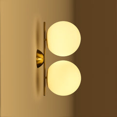 Aplique de pared doble bola cristal "VIC 220" - E27 - Ø 22cm