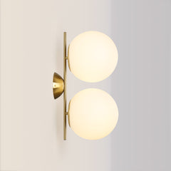 Aplique de pared doble bola cristal "VIC 220" - E27 - Ø 22cm