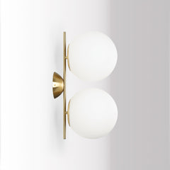 Aplique de pared doble bola cristal "VIC 220" - E27 - Ø 22cm