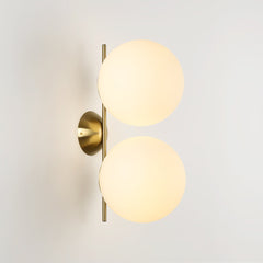 Aplique de pared doble bola cristal "VIC 220" - E27 - Ø 22cm
