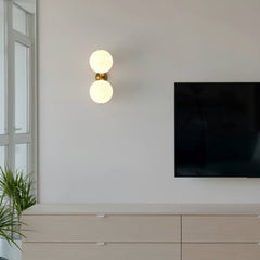 Aplique de pared doble bola cristal "VIC 220" - E27 - Ø 22cm