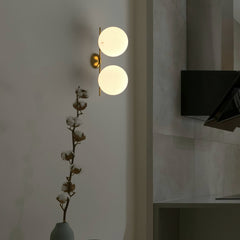 Aplique de pared doble bola cristal "VIC 220" - E27 - Ø 22cm