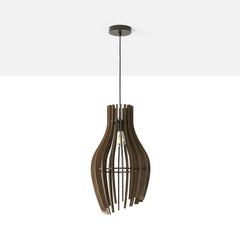Lámpara colgante madera "HUNTEL" - Ø 30cm - E27