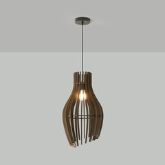 Lámpara colgante madera "HUNTEL" - Ø 30cm - E27