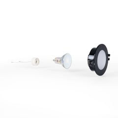 KIT Aro empotrable estanco Ø90mm + Bombilla GU10 6W + Portalámparas