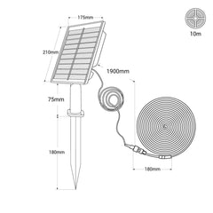 Tira LED solar exterior con mando 40W - 10 metros - IP65 - Disponible RGB y 2700K