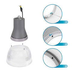 Campana LED comercial CCT - (25W / 40W / 60W / 80W) - Difusor policarbonato - UGR19 - Driver Lifud