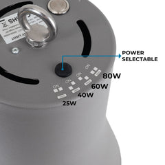 Campana LED comercial CCT - (25W / 40W /60W / 80W) - Difusor aluminio - UGR19 - Driver Lifud 0-10V