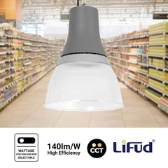 Campana LED comercial CCT - (25W / 40W / 60W / 80W) - Difusor policarbonato - UGR19 - Driver Lifud