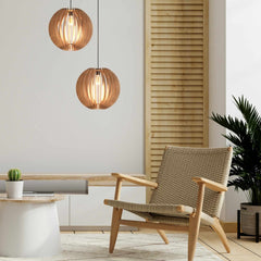 Lámpara colgante madera "BURMA" - Ø 45cm - E27