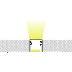 Perfil tira LED integración / trimless - 11,6x15mm - Con difusor - 2 metros