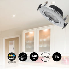 Downlight LED exterior - 7W - CCT - 630lm - Corte Ø 70mm - IP54