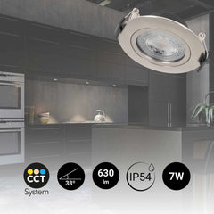 Downlight LED exterior - 7W - CCT - 630lm - Corte Ø 70mm - IP54