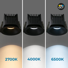 Downlight LED exterior 12W - CCT - Chip OSRAM - Driver PHILIPS - Corte Ø 75mm - IP54