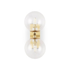 Aplique de pared con doble esfera de cristal "CANTHA" - 2 x G9