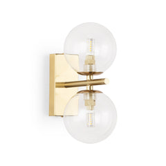Aplique de pared con doble esfera de cristal "CANTHA" - 2 x G9