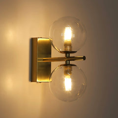 Aplique de pared con doble esfera de cristal "CANTHA" - 2 x G9