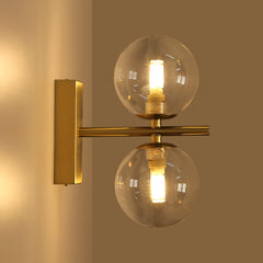 Aplique de pared con doble esfera de cristal "CANTHA" - 2 x G9