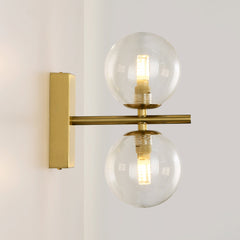 Aplique de pared con doble esfera de cristal "CANTHA" - 2 x G9