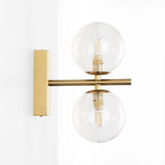 Aplique de pared con doble esfera de cristal "CANTHA" - 2 x G9
