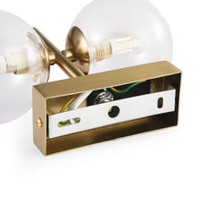 Aplique de pared con doble esfera de cristal "CANTHA" - 2 x G9