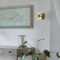 Aplique de pared con doble esfera de cristal "CANTHA" - 2 x G9