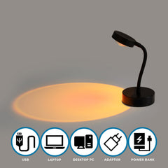 Lámpara de mesa "FLAC" 5W - Efecto atardecer - Sunset Lamp - FLEX